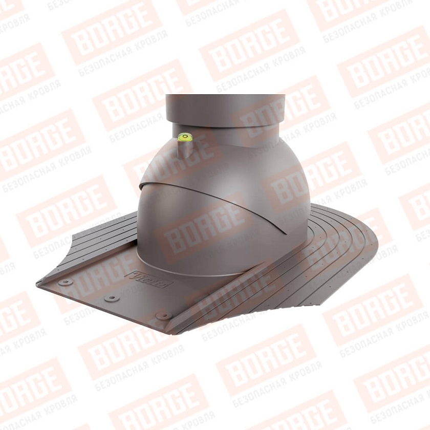 Труба вентиляционная Viotto, для мягкой кровли при монтаже, d-110мм, h-550мм, утепленная, серо-коричневый (RAL 8019)