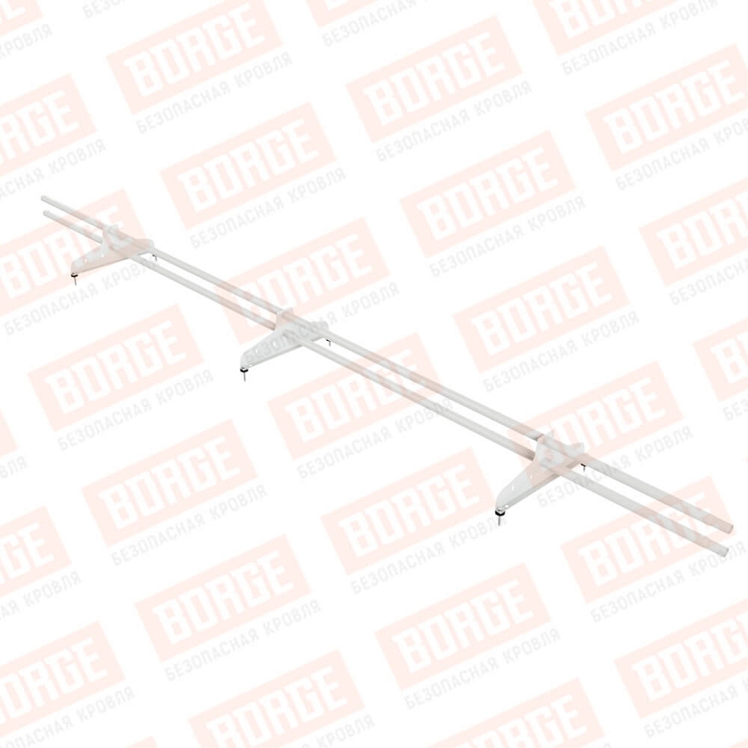 Снегозадержатель трубчатый NewLine 3м, D-25мм, 3 опоры, сигнально-белый (RAL 9003)