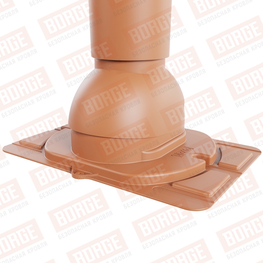 Роторная вентиляция Viotto с универсальным проходным элементом, d-110мм, h-550мм, утепленная, терракотовый (RAL 8004)