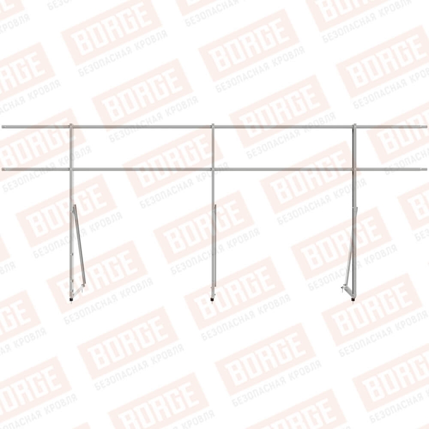 Ограждение кровельное Русский Рубеж H-120см, 3м, бело-алюминиевый (RAL 9006)