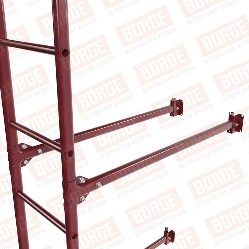 Комплект лестница фасадная BORGE (нижняя секция), 2,7м, красное вино (RAL 3005)