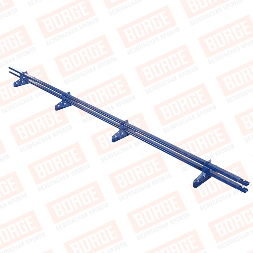 Снегозадержатель трубчатый BORGE 3м, 4 опоры, для фальцевой кровли, сигнально-синий (RAL 5005)