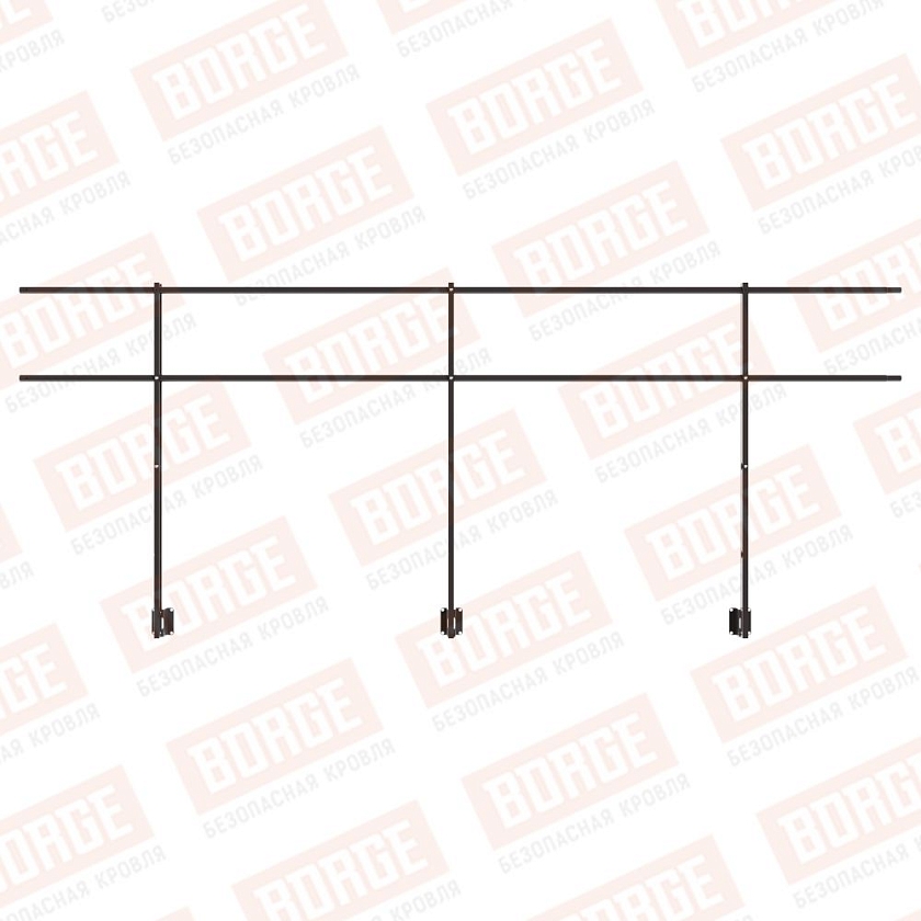 Ограждение парапетное NewLine H-120см, 3м, серо-коричневый (RAL 8019)