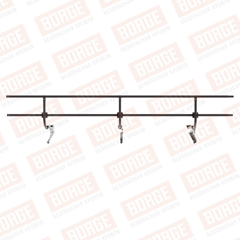 Ограждение кровельное BORGE H-60см, 3м, серо-коричневый (RR 32)