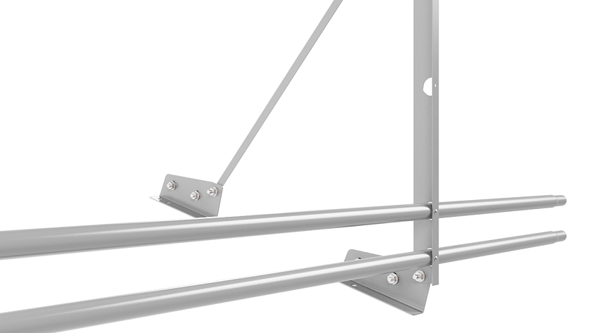 Ограждение кровельное NewLine H-90см, 3м, для фальц. кров., сигнально-серый (RAL 7004), с двумя доп. трубами