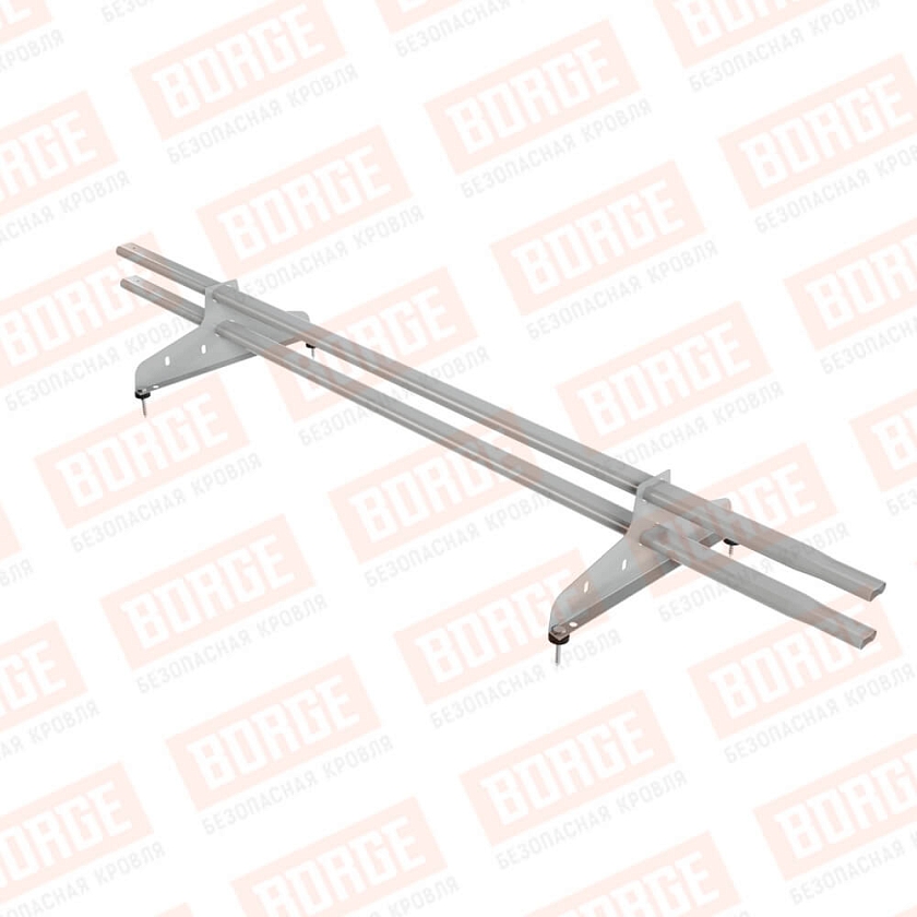 Снегозадержатель трубчатый NewLine 1,5м, 20x40мм, 2 опоры, бело-алюминиевый (RAL 9006)