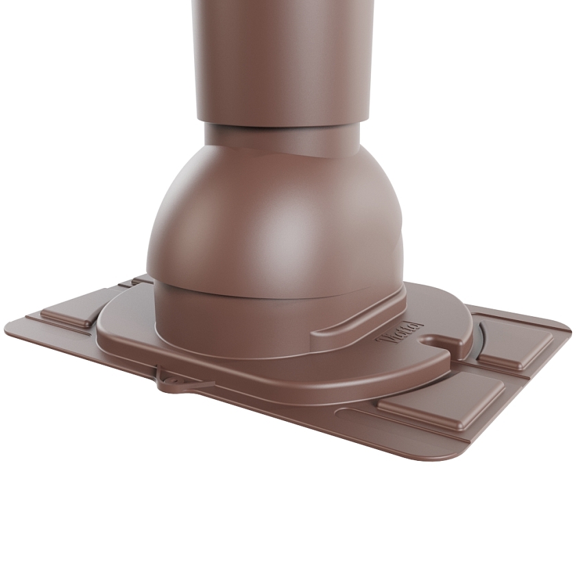 Труба вентиляционная Viotto с универсальным проходным элементом, d-110мм, h-550мм, утепленная, коричневый шоколад (RAL 8017)