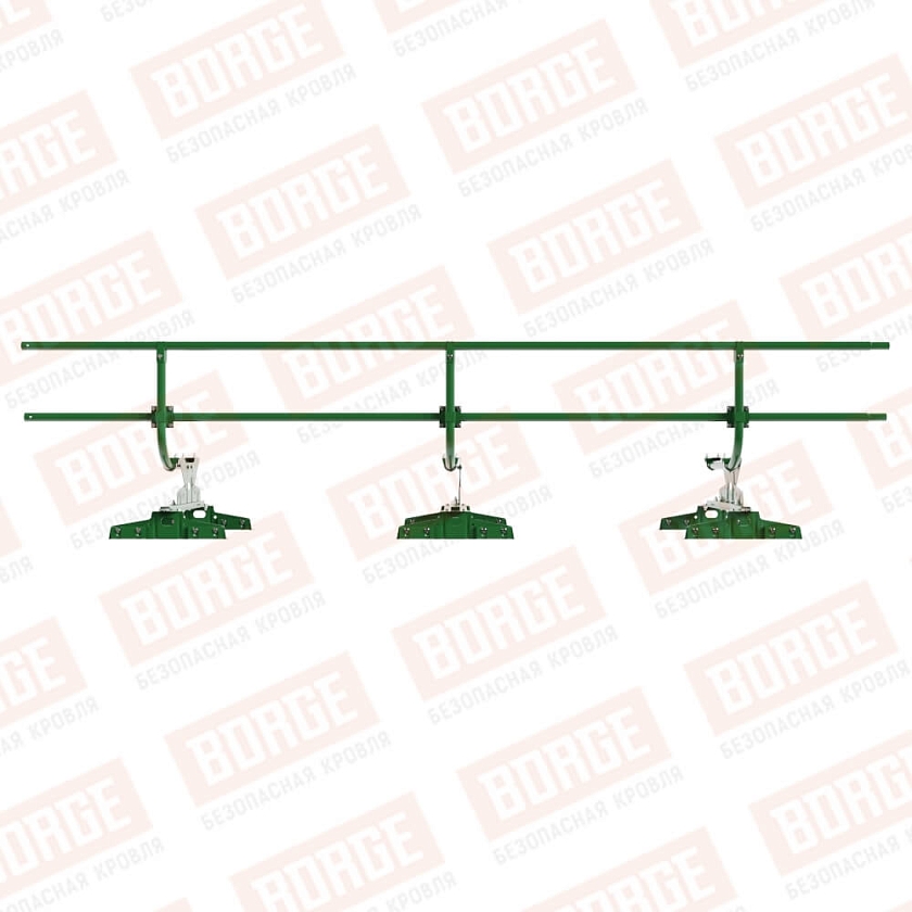 Ограждение кровельное BORGE H-60см, 3м, для параллельного фальца, лиственно-зеленый (RAL 6002)