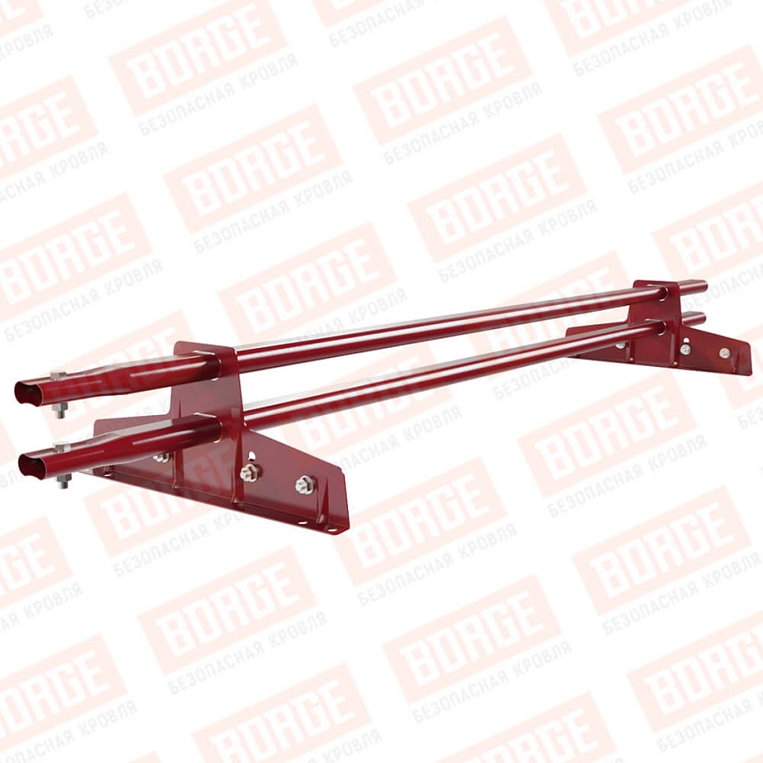 Снегозадержатель трубчатый Русский Рубеж 25х45мм, 1,5м, 2 опоры, для фальц. кров., рубиново-красный (RAL 3003)