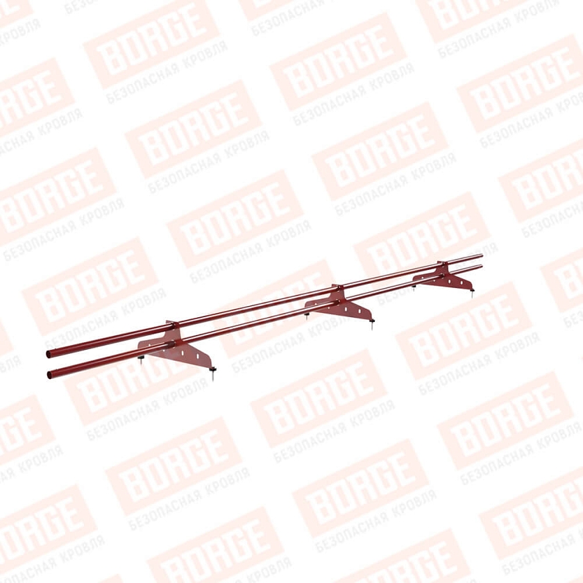 Снегозадержатель трубчатый NewLine 3м, D-25мм, 3 опоры, коричнево-красный (RAL 3011)
