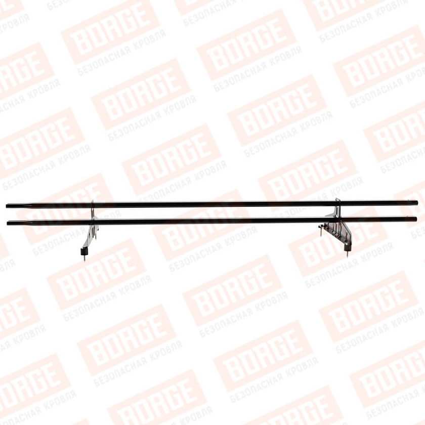 Снегозадержатель трубчатый Русский Рубеж 20х40мм, 1,5м, 2 опоры, чёрный (RAL 9005)