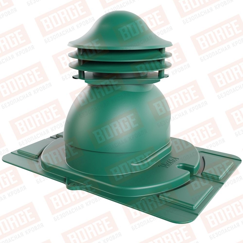 Универсальный выход вентиляции Viotto с универсальным проходным элементом, зеленый мох (RAL 6005)