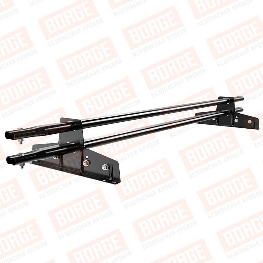 Снегозадержатель трубчатый Русский Рубеж 25х45мм, 1,5м, 2 опоры, для фальц. кров., чёрный (RAL 9005)