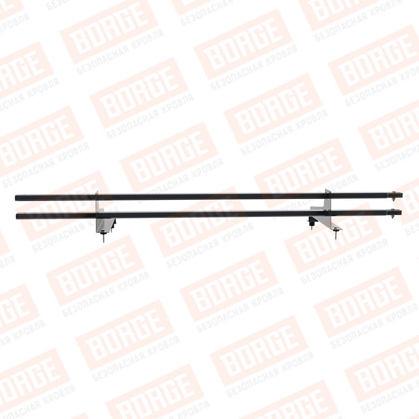 Снегозадержатель трубчатый BORGE 1,5м, 2 опоры, для МЧ с выс. ступ., антрацитово-серый (RAL 7016), 350мм