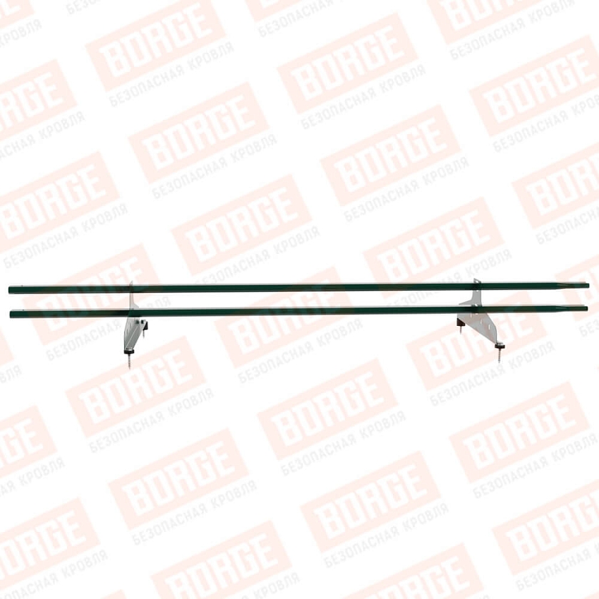 Снегозадержатель трубчатый NewLine 1,5м, 20x40мм, 2 опоры, зеленый мох (RAL 6005)