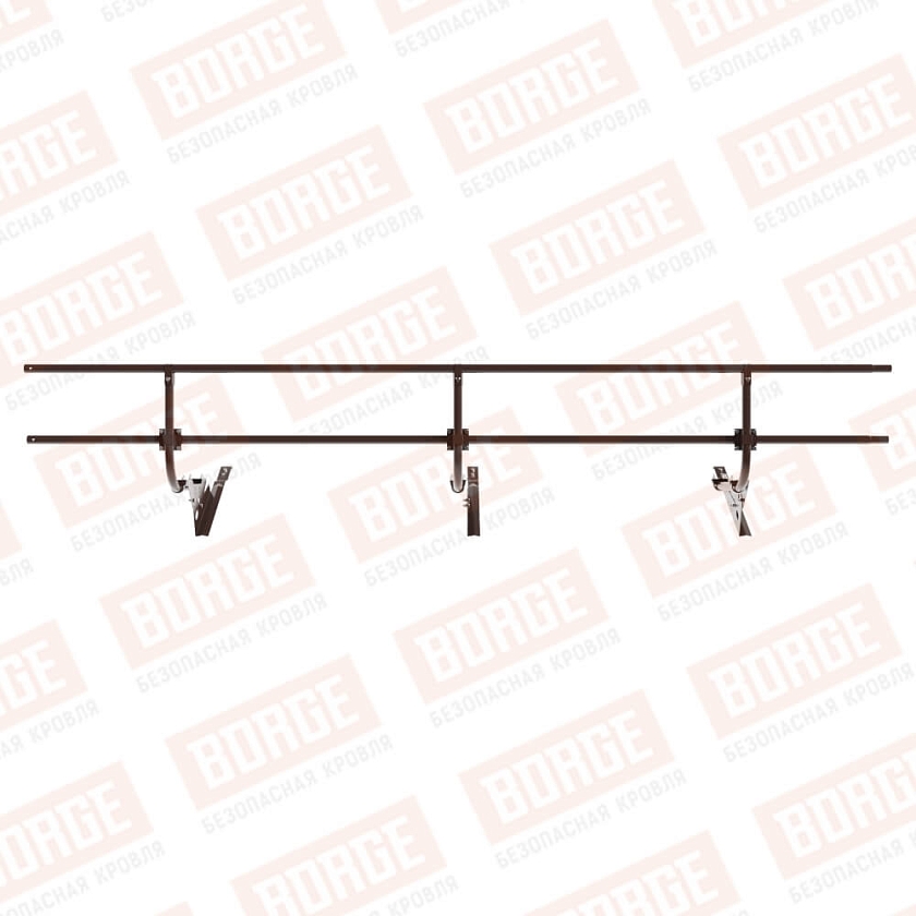 Ограждение кровельное BORGE H-60см, 3м, для черепичной кровли, коричневый шоколад (RAL 8017)