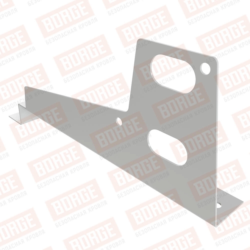 Универсальный кронштейн BORGE, оцинк., для МЧ с высокой ступ., бело-алюминиевый (RAL 9006), 350мм