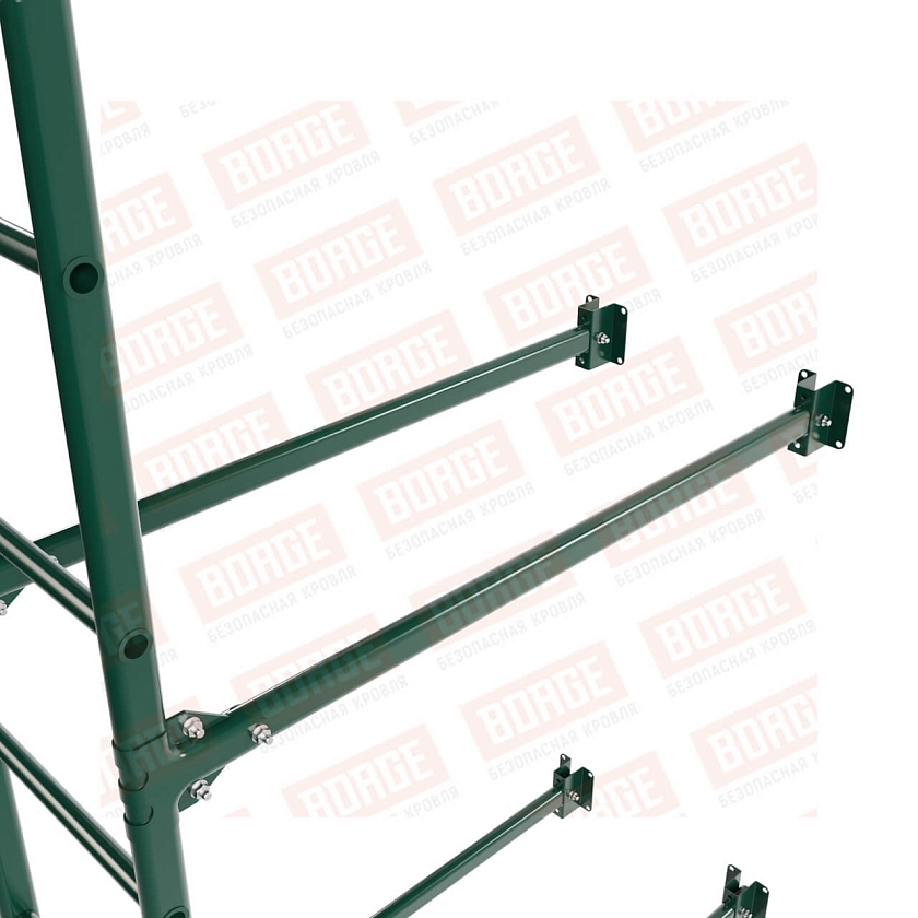 Комплект лестница фасадная BORGE (нижняя секция), 1,8м, зелёный мох (RAL 6005)