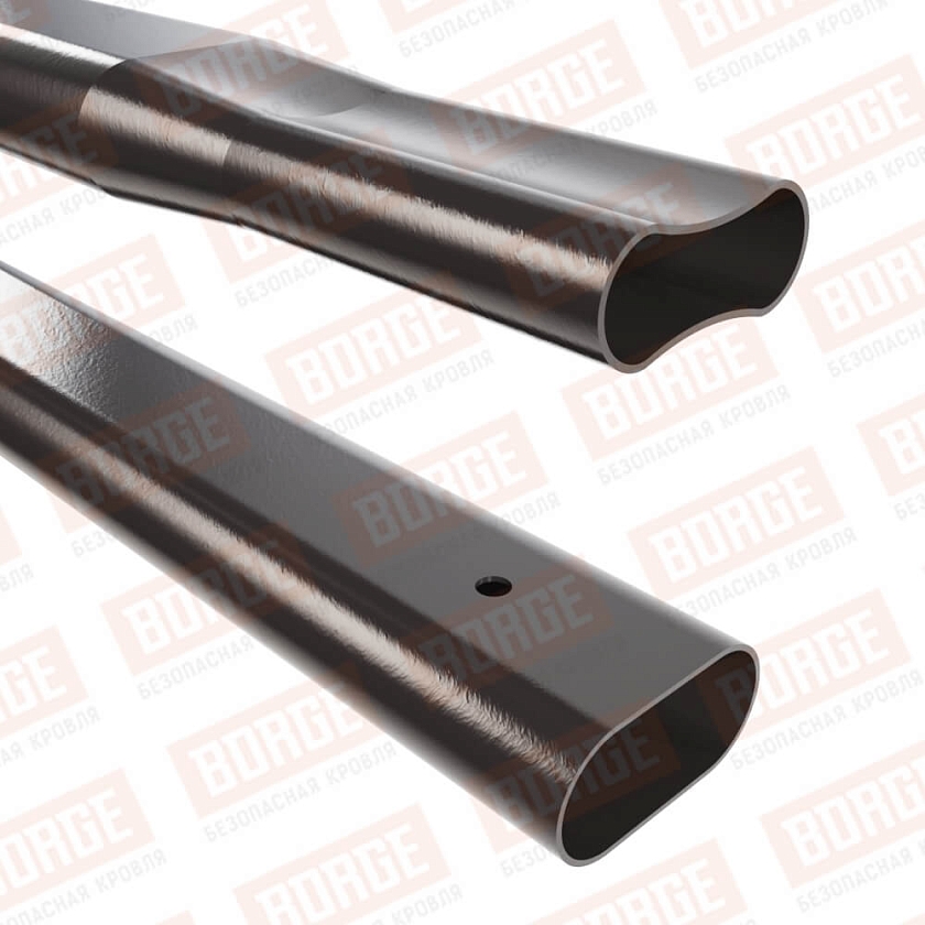 Труба снегозадержателя NewLine 40x20x3000, серо-коричневый (RAL 8019)