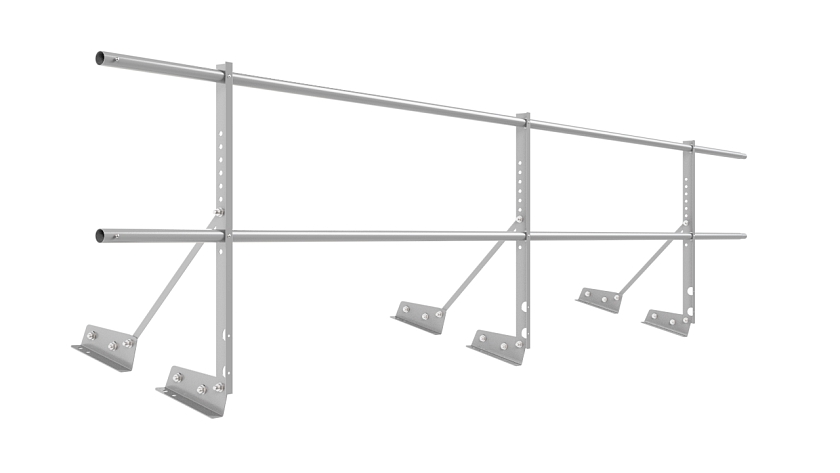 Ограждение кровельное NewLine H-60см, 3м, для фальцевой кровли, сигнально-серый (RAL 7004)