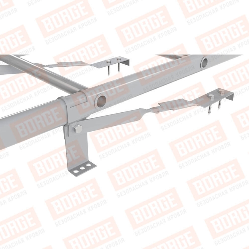 Комплект лестница кровельная BORGE 1,8м, для штучной черепицы, сигнально-серый (RAL 7004)