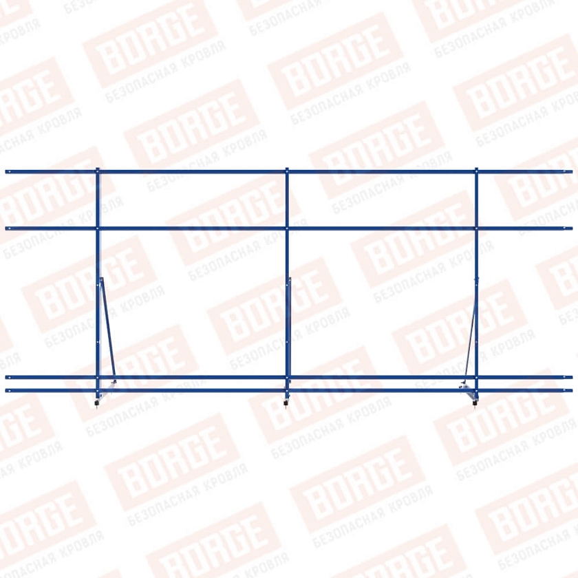 Ограждение декоративное NewLine H-120см, 3м, сигнально-синий (RAL 5005), с двумя доп. трубами