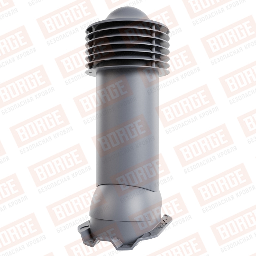 Труба вентиляционная Viotto, для профнастила С21, d-125мм, неутепленная, серый графит (RAL 7024)