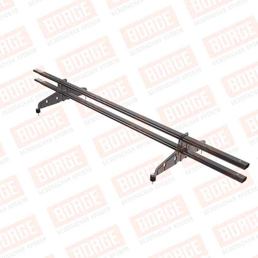 Снегозадержатель трубчатый Русский Рубеж 20х40мм, 1,5м, 2 опоры, серо-коричневый (RAL 8019)