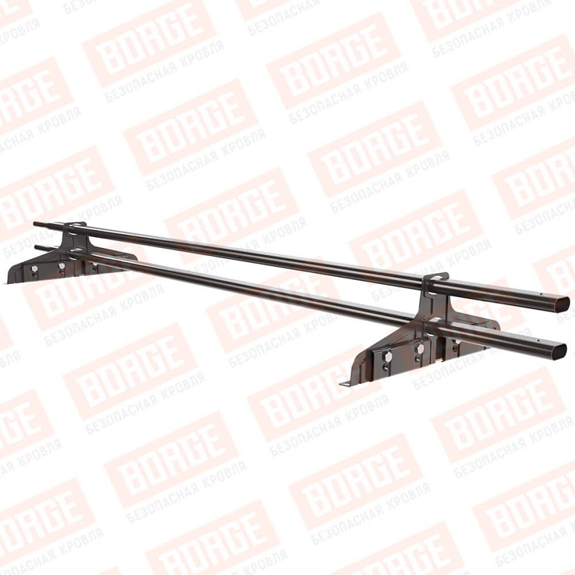 Снегозадержатель трубчатый Русский Рубеж 20х40мм, 1,5м, 2 опоры, для фальц. кровли, серо-коричневый (RAL 8019)