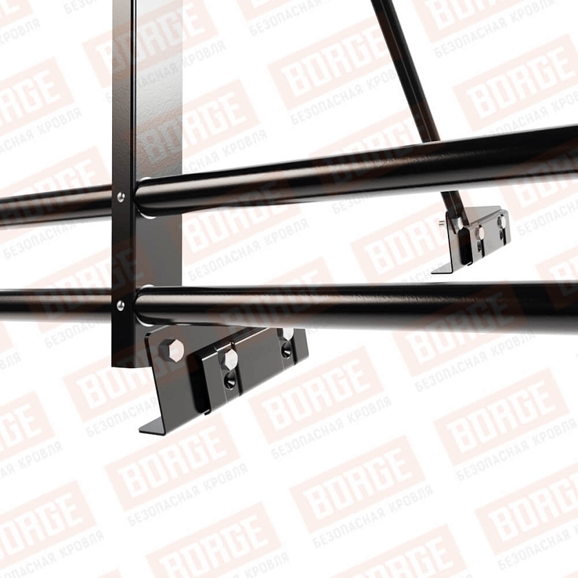 Ограждение декоративное NewLine H-120см, 3м, для фальц. кров., чёрный (RAL 9005), с двумя доп. трубами