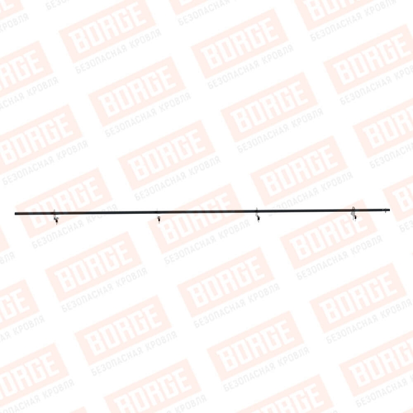 Снегозадержатель однотрубчатый BORGE 3м, 4 опоры, антрацитово-серый (RAL 7016)