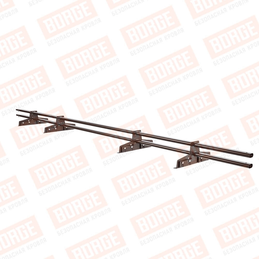 Снегозадержатель трубчатый Русский Рубеж 25х45мм, 3м, 4 опоры, для фальц. кровли, окрашенный (NL-807)