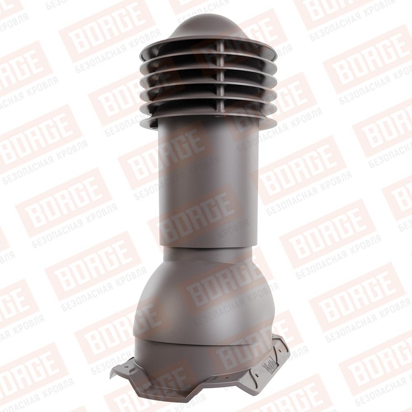 Труба вентиляционная Viotto, для профнастила С20, d-110мм, h-550мм, утепленная, серо-коричневый (RAL 8019)