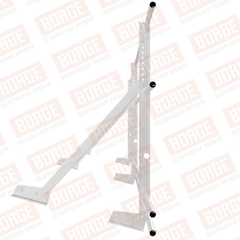 Ограждение кровельное Русский Рубеж H-90см, 3м, для фальцевой кровли, цинк, с двумя доп. трубами