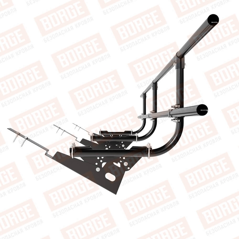 Ограждение кровельное BORGE H-60см, 3м, для композитной черепицы, чёрный (RAL 9005 matt)