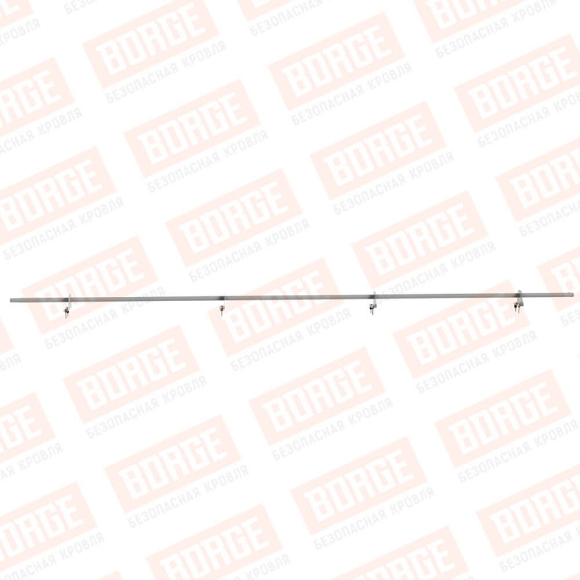 Снегозадержатель однотрубчатый NewLine 3м, D-25мм, 4 опоры, бело-алюминиевый (RAL 9006)