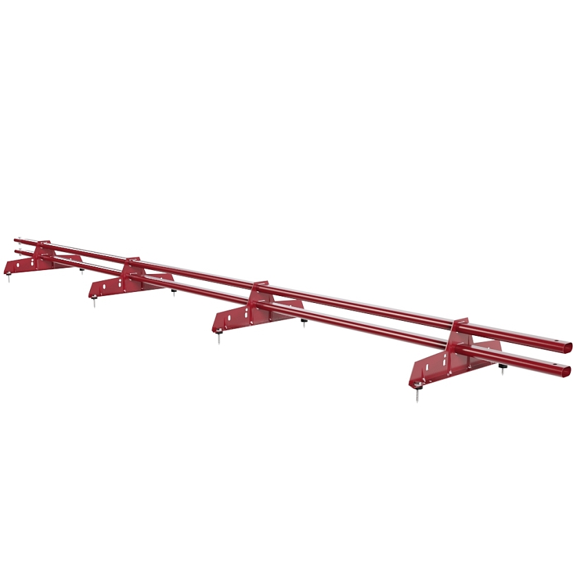 Снегозадержатель трубчатый Русский Рубеж 25х45мм, 3м, 4 опоры, рубиново-красный (RAL 3003)