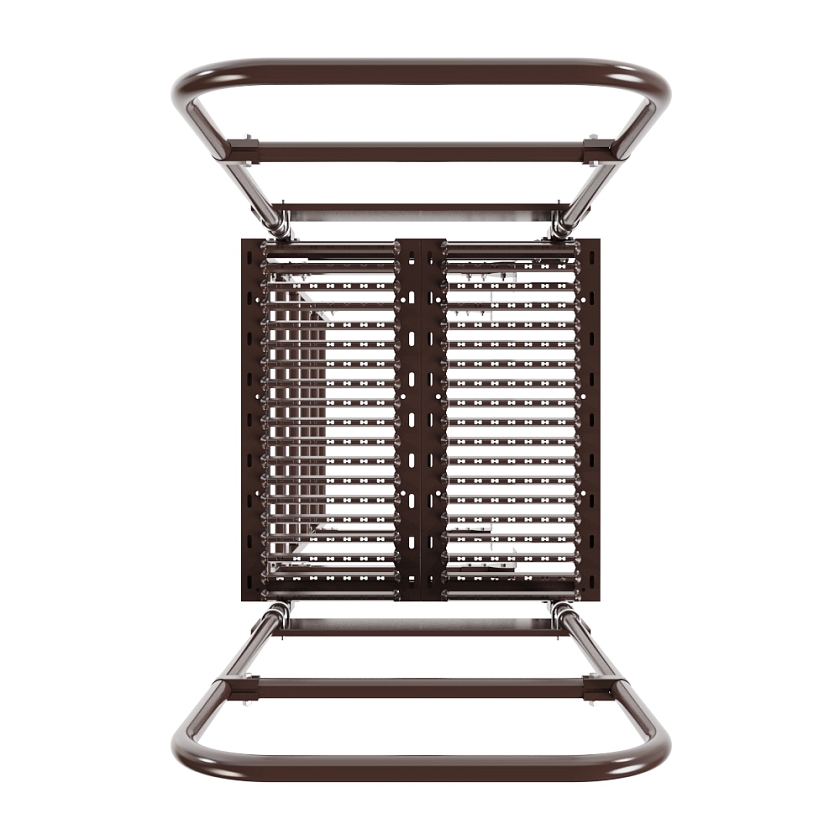 Лестница пожарная П1-1 с площадкой переходной 800х800мм BORGE, Н-2м, W-0.8м, оцинк., коричневый шоколад (RAL 8017)