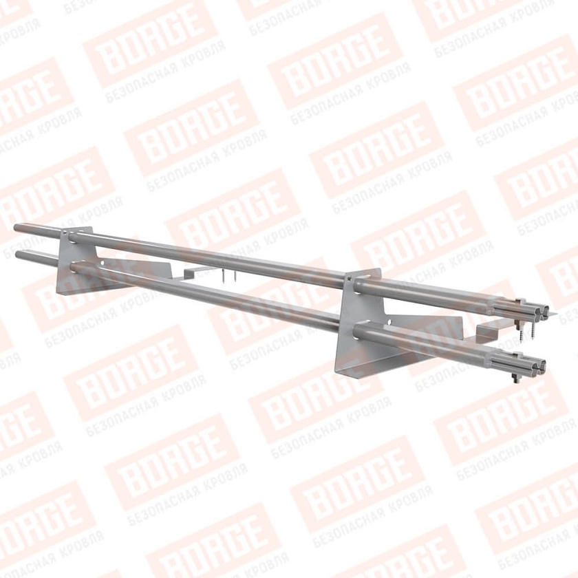 Снегозадержатель трубчатый BORGE 1,5м, 2 опоры, для композит. черепицы, сигнально-серый (RAL 7004)