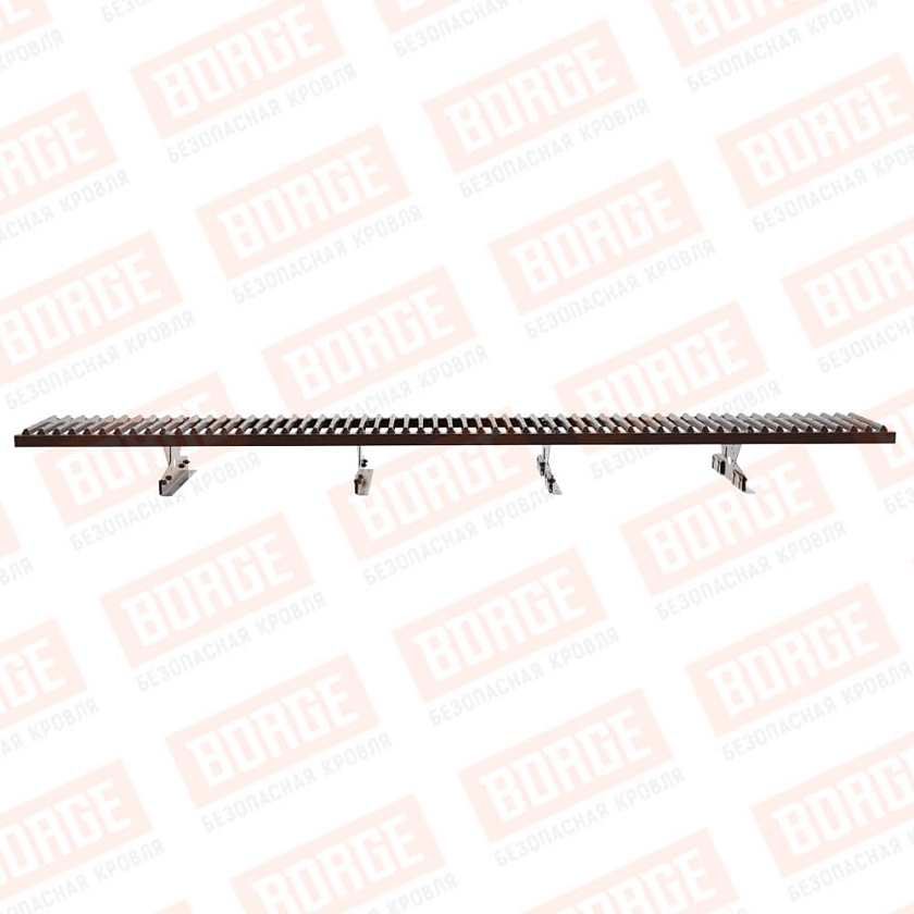 Мостик переходной Русский Рубеж 2,5м, для фальцевой кровли, коричневый шоколад (RAL 8017)