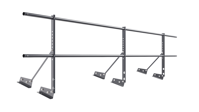 Ограждение кровельное NewLine H-60см, 3м, для фальцевой кровли, серый графит (RAL 7024)