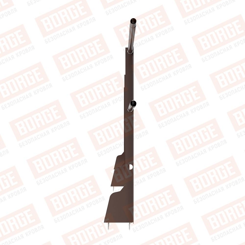 Ограждение плоских кровель Русский Рубеж Н-90, 3м, верхнее крепление, коричневый шоколад (RAL 8017)