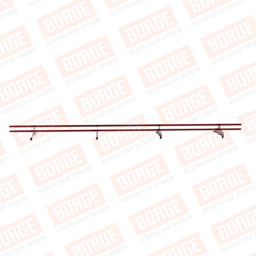 Снегозадержатель трубчатый Русский Рубеж D-25мм, 3м, 4 опоры, коричнево-красный (RAL 3011)