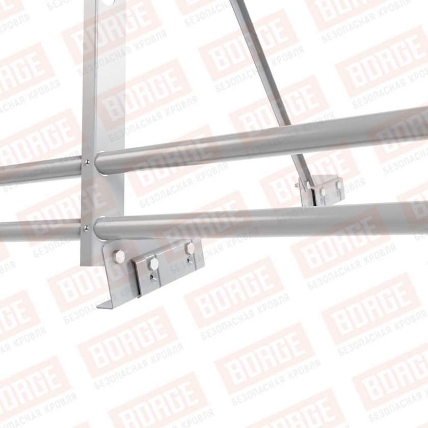 Ограждение декоративное NewLine H-90см, 3м, для фальц. кров., сигнально-серый (RAL 7004), с двумя доп. трубами