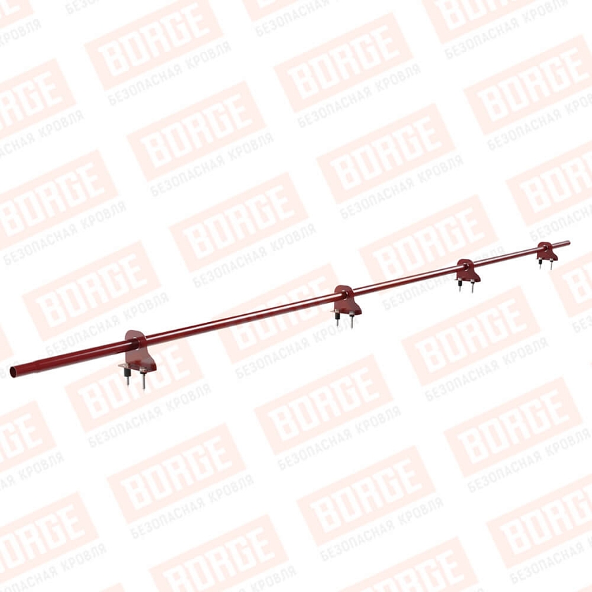 Снегозадержатель однотрубчатый NewLine 3м, D-25мм, 4 опоры, коричнево-красный (RAL 3011)