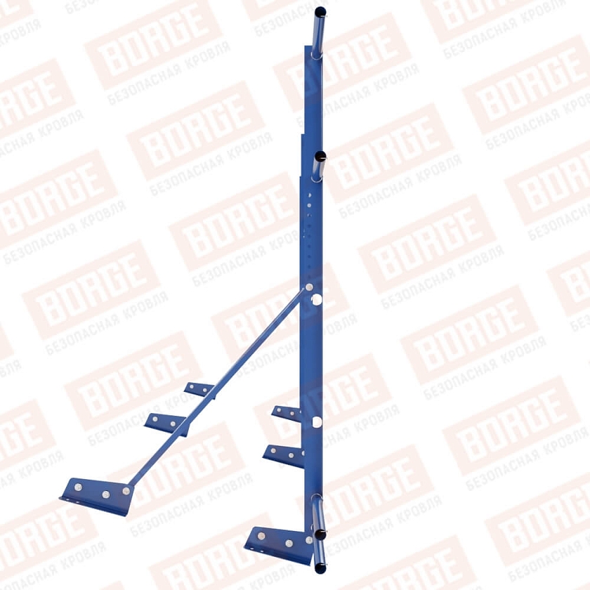 Ограждение декоративное NewLine H-120см, 3м, для фальц. кров., сигнально-синий (RAL 5005), с двумя доп. трубами