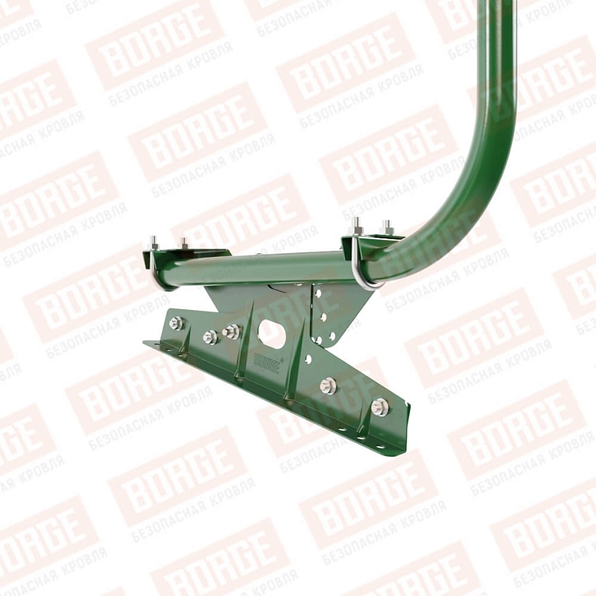 Ограждение кровельное BORGE H-90см, 3м, для фальцевой кровли, лиственно-зеленый (RAL 6002)