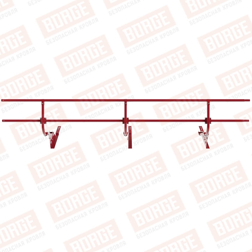 Ограждение кровельное BORGE H-60см, 3м, для композитной черепицы, рубиново-красный (RAL 3003)