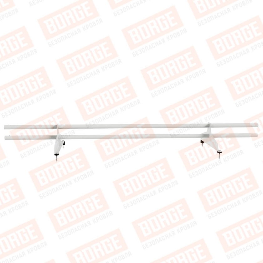 Снегозадержатель трубчатый NewLine 1,5м, D-25мм, 2 опоры, сигнально-белый (RAL 9003)