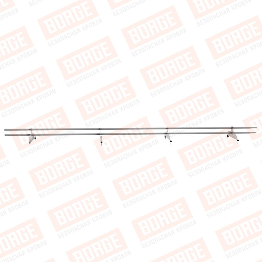 Снегозадержатель трубчатый NewLine 3м, 20х40мм, 4 опоры, сигнально-серый (RAL 7004)